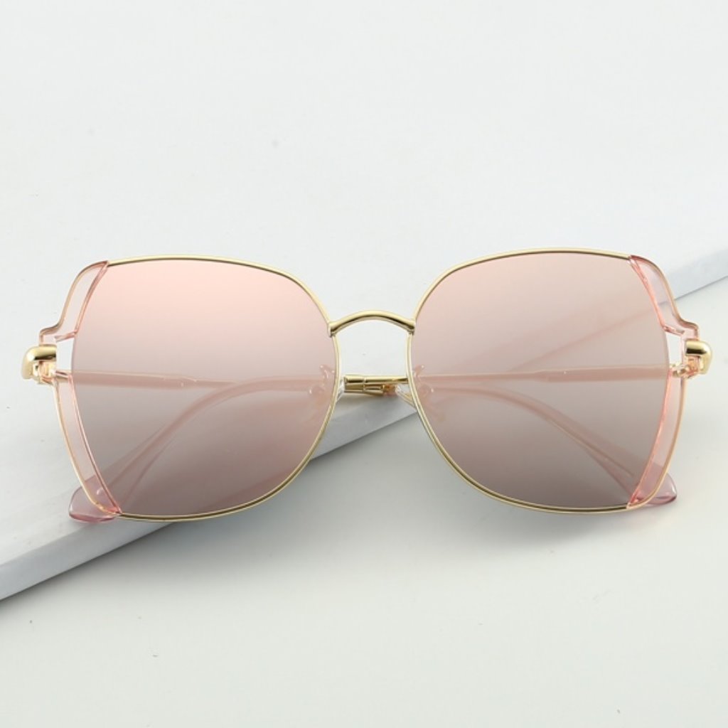 Mirror Lens Metal Frame Sunglasses